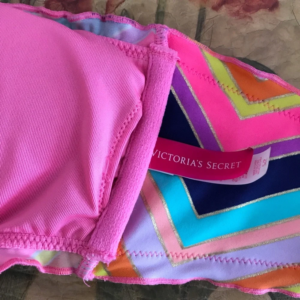 Victoria’s Secret bikini top with gold trim